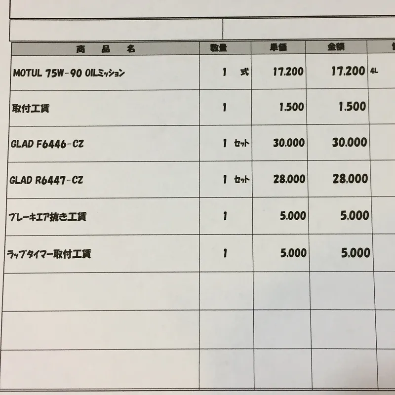 ブレーキパッド交換、ミッションオイル交換